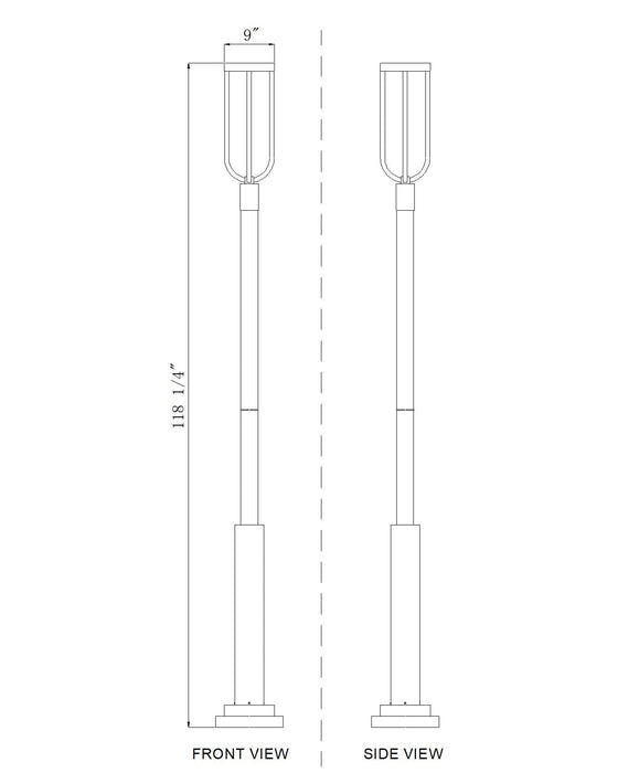 Outdoor Post Mounted Fixture Z-Lite 5005PHB-5010P-BK-LED Sand Black Leland 1 Light Outdoor Post Mounted Fixture Z-Lite