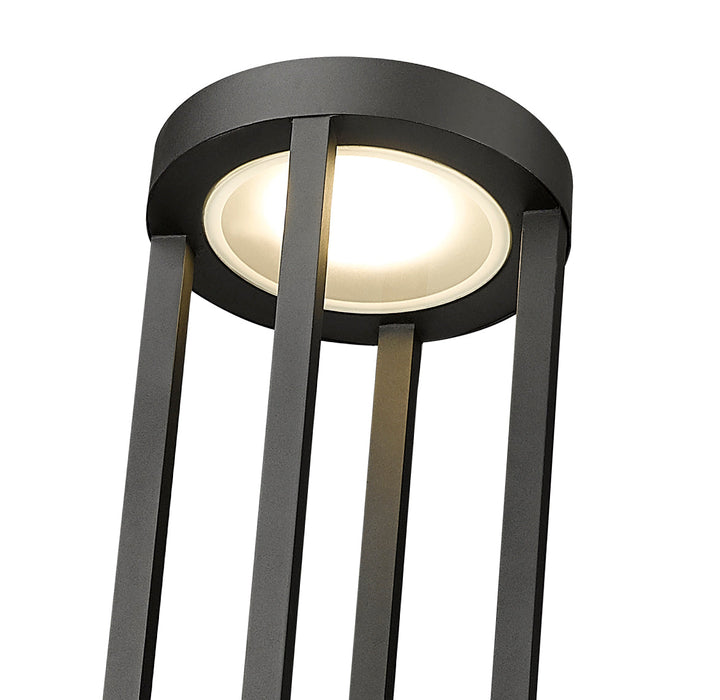 Outdoor Post Mounted Fixture Z-Lite 5005PHB-5011P-BK-LED Sand Black Leland 1 Light Outdoor Post Mounted Fixture Z-Lite