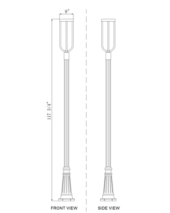 Outdoor Post Mounted Fixture Z-Lite 5005PHB-5011P-BK-LED Sand Black Leland 1 Light Outdoor Post Mounted Fixture Z-Lite