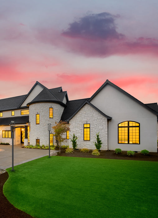 Outdoor Post Mounted Fixture Z-Lite 5005PHB-5012P-BK-LED Sand Black Leland 1 Light Outdoor Post Mounted Fixture Z-Lite