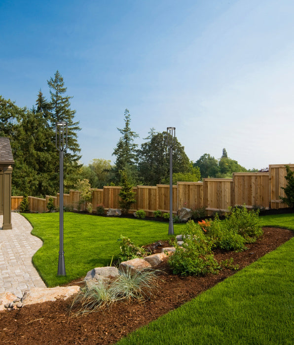 Outdoor Post Mounted Fixture Z-Lite 5005PHB-519P-BK-LED Sand Black Leland 1 Light Outdoor Post Mounted Fixture Z-Lite