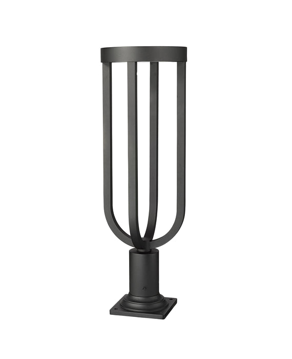 Outdoor Pier Mounted Fixture Z-Lite 5005PHB-533PM-BK-LED Sand Black Leland 1 Light Outdoor Pier Mounted Fixture Z-Lite