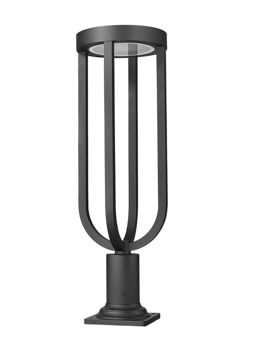 Outdoor Pier Mounted Fixture Z-Lite 5005PHB-533PM-BK-LED Sand Black Leland 1 Light Outdoor Pier Mounted Fixture Z-Lite