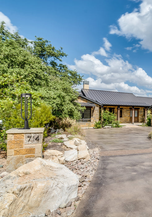 Outdoor Pier Mounted Fixture Z-Lite 5005PHB-533PM-BK-LED Sand Black Leland 1 Light Outdoor Pier Mounted Fixture Z-Lite