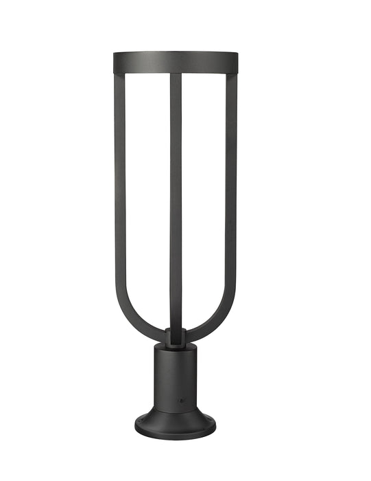 Outdoor Pier Mounted Fixture Z-Lite 5005PHB-553PM-BK-LED Sand Black Leland 1 Light Outdoor Pier Mounted Fixture Z-Lite