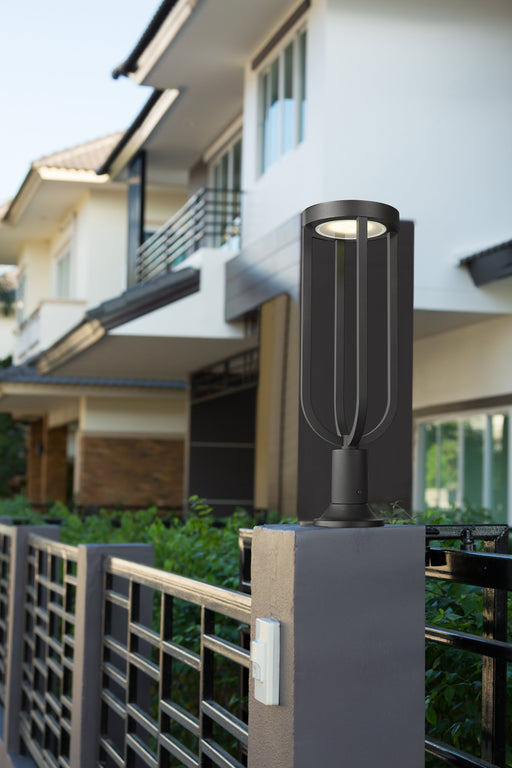 Outdoor Pier Mounted Fixture Z-Lite 5005PHB-553PM-BK-LED Sand Black Leland 1 Light Outdoor Pier Mounted Fixture Z-Lite