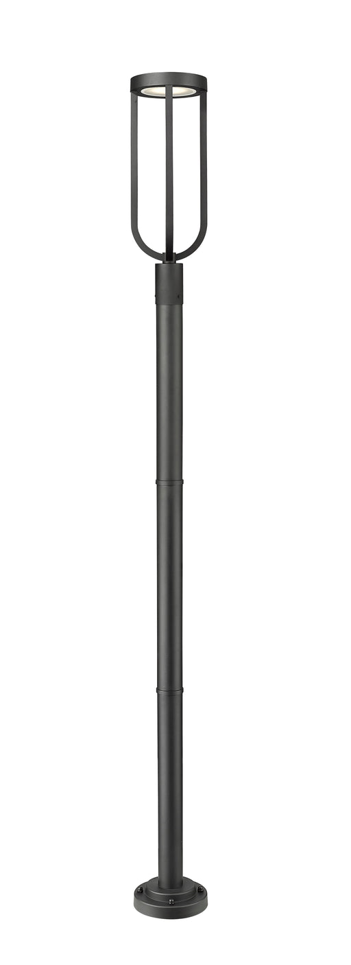 Outdoor Post Mounted Fixture Z-Lite 5005PHB-567P-BK-LED Sand Black Leland 1 Light Outdoor Post Mounted Fixture Z-Lite
