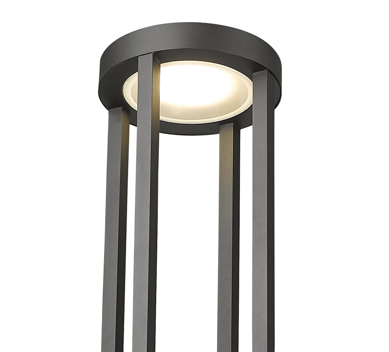 Outdoor Post Mounted Fixture Z-Lite 5005PHB-567P-BK-LED Sand Black Leland 1 Light Outdoor Post Mounted Fixture Z-Lite