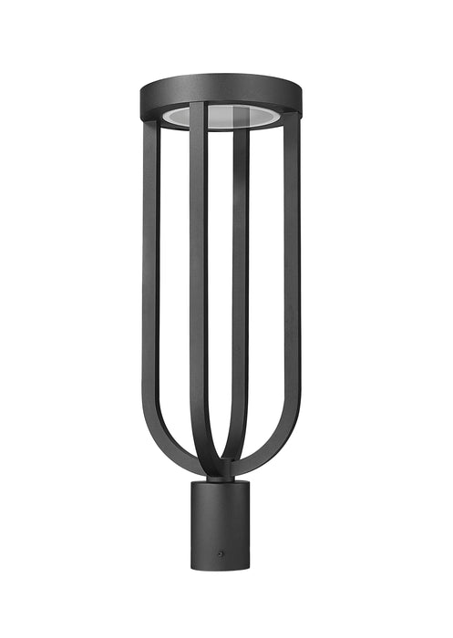 Outdoor Post Mount Fixture Z-Lite 5005PHB-BK-LED Sand Black Leland 1 Light Outdoor Post Mount Fixture Z-Lite