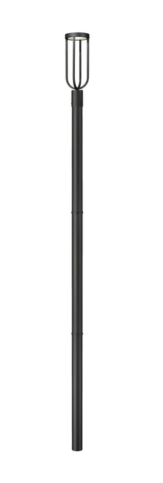 Outdoor Post Mounted Fixture Z-Lite 5005PHM-5009P96-BK-L Sand Black Leland 1 Light Outdoor Post Mounted Fixture Z-Lite