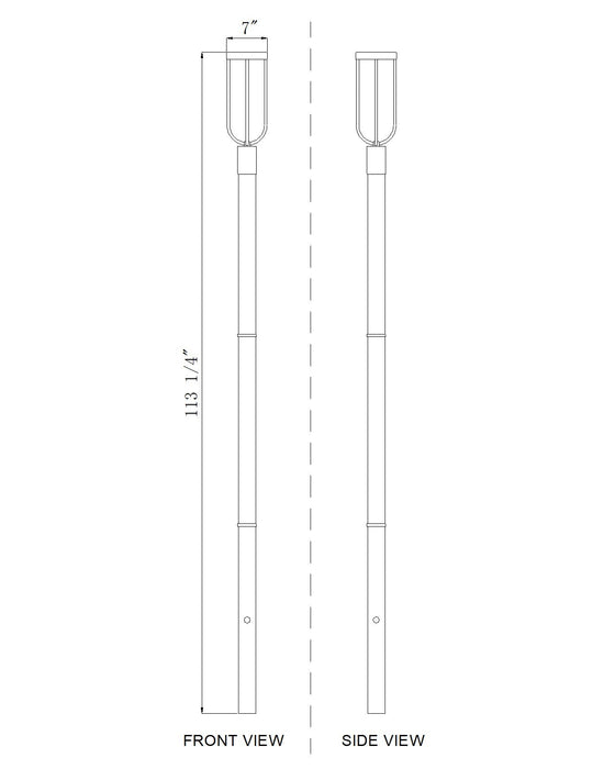 Outdoor Post Mounted Fixture Z-Lite 5005PHM-5009P96-BK-L Sand Black Leland 1 Light Outdoor Post Mounted Fixture Z-Lite
