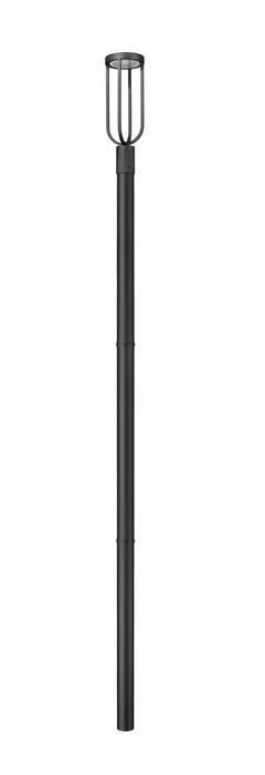 Outdoor Post Mounted Fixture Z-Lite 5005PHM-5009P96-BK-L Sand Black Leland 1 Light Outdoor Post Mounted Fixture Z-Lite