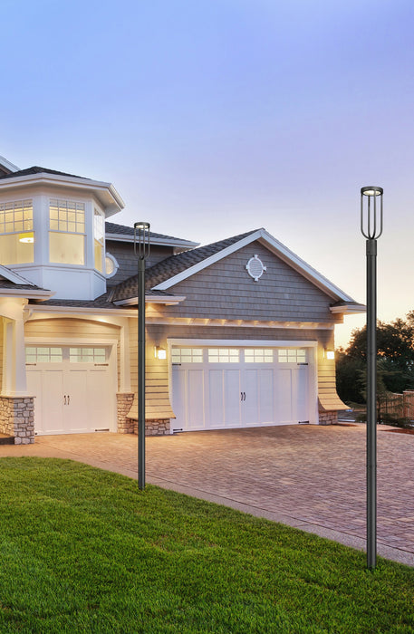 Outdoor Post Mounted Fixture Z-Lite 5005PHM-5009P96-BK-L Sand Black Leland 1 Light Outdoor Post Mounted Fixture Z-Lite