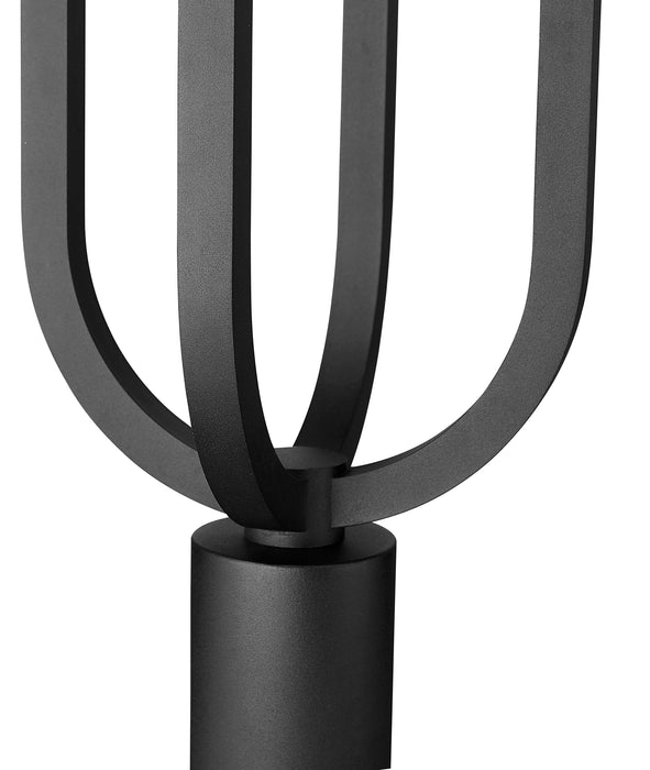 Outdoor Post Mounted Fixture Z-Lite 5005PHM-5011P-BK-LED Sand Black Leland 1 Light Outdoor Post Mounted Fixture Z-Lite