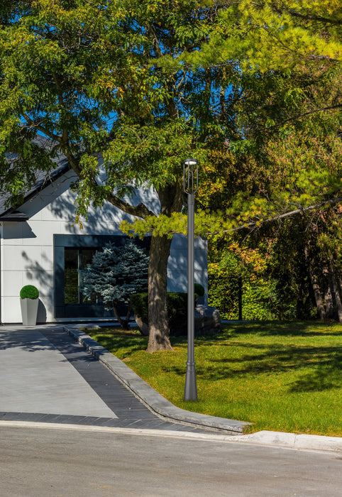 Outdoor Post Mounted Fixture Z-Lite 5005PHM-519P-BK-LED Sand Black Leland 1 Light Outdoor Post Mounted Fixture Z-Lite