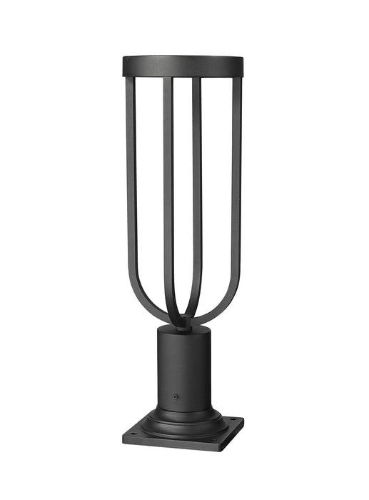 Outdoor Pier Mounted Fixture Z-Lite 5005PHM-533PM-BK-LED Sand Black Leland 1 Light Outdoor Pier Mounted Fixture Z-Lite