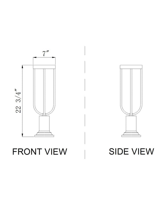 Outdoor Pier Mounted Fixture Z-Lite 5005PHM-533PM-BK-LED Sand Black Leland 1 Light Outdoor Pier Mounted Fixture Z-Lite