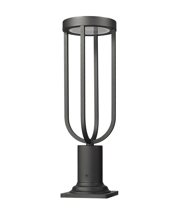 Outdoor Pier Mounted Fixture Z-Lite 5005PHM-533PM-BK-LED Sand Black Leland 1 Light Outdoor Pier Mounted Fixture Z-Lite