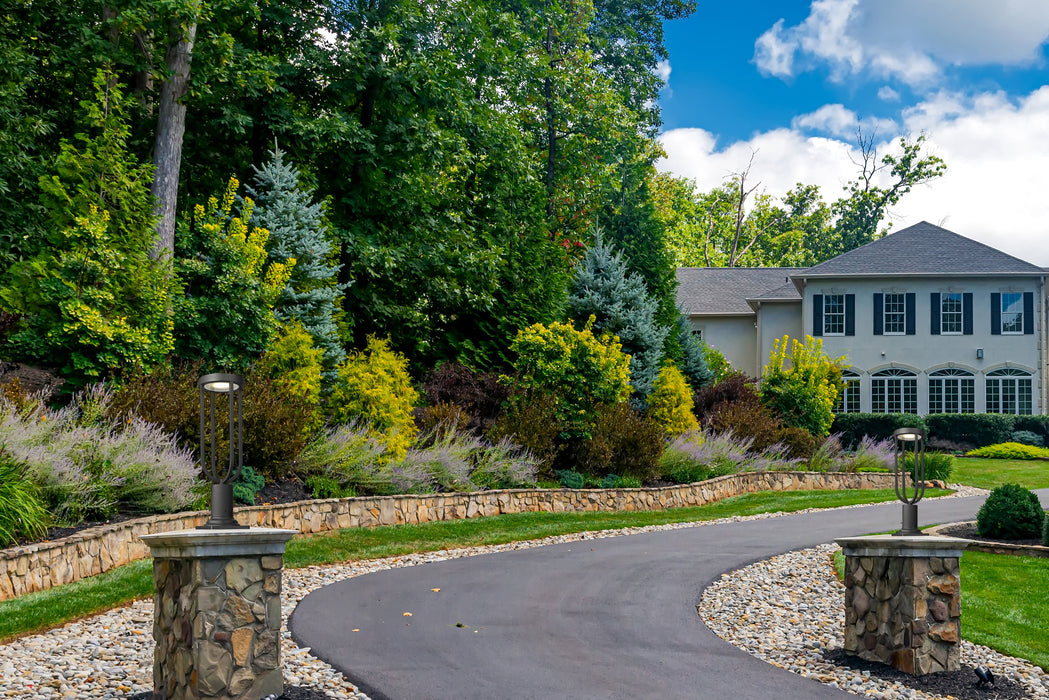 Outdoor Pier Mounted Fixture Z-Lite 5005PHM-533PM-BK-LED Sand Black Leland 1 Light Outdoor Pier Mounted Fixture Z-Lite