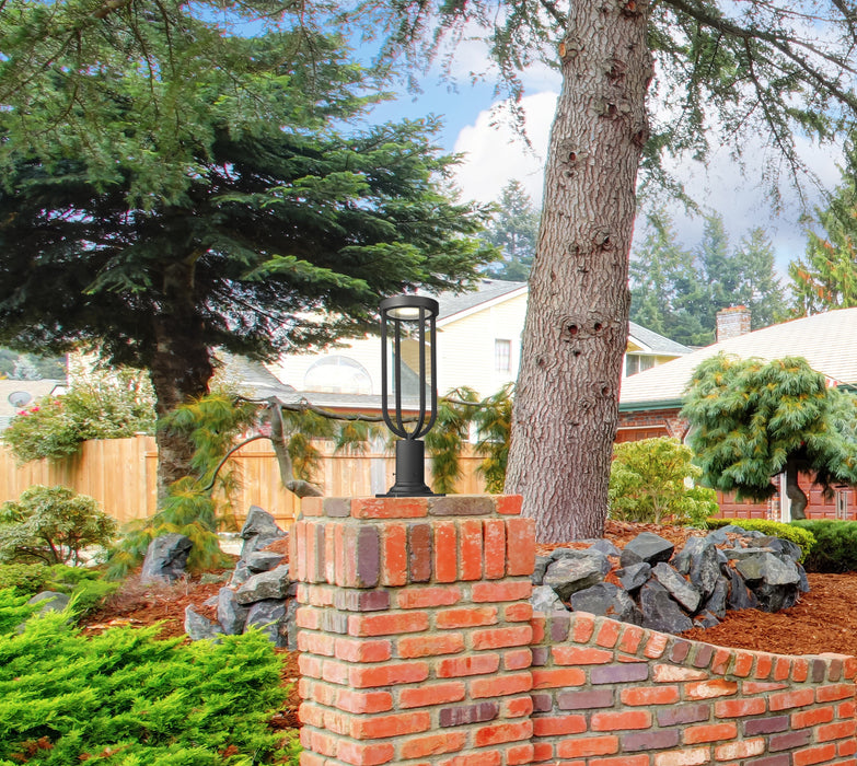 Outdoor Pier Mounted Fixture Z-Lite 5005PHM-533PM-BK-LED Sand Black Leland 1 Light Outdoor Pier Mounted Fixture Z-Lite