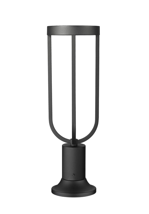 Outdoor Pier Mounted Fixture Z-Lite 5005PHM-553PM-BK-LED Sand Black Leland 1 Light Outdoor Pier Mounted Fixture Z-Lite