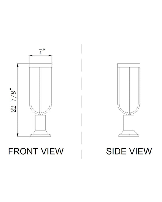 Outdoor Pier Mounted Fixture Z-Lite 5005PHM-553PM-BK-LED Sand Black Leland 1 Light Outdoor Pier Mounted Fixture Z-Lite