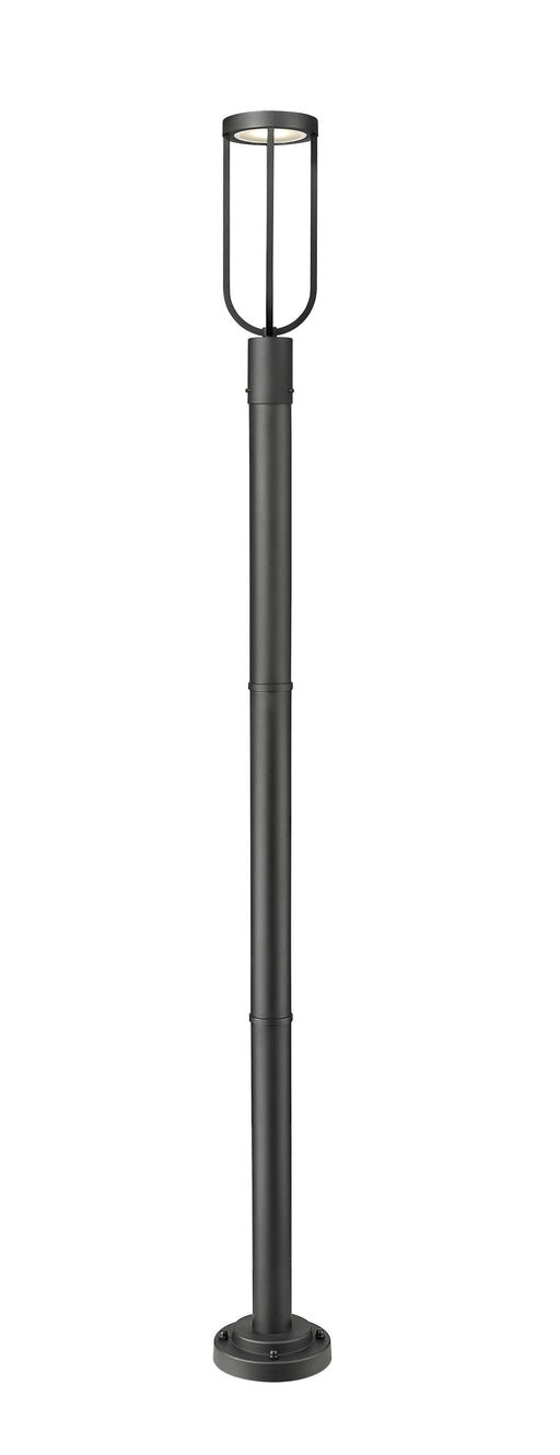 Outdoor Post Mounted Fixture Z-Lite 5005PHM-567P-BK-LED Sand Black Leland 1 Light Outdoor Post Mounted Fixture Z-Lite
