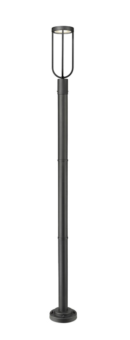 Outdoor Post Mounted Fixture Z-Lite 5005PHM-567P-BK-LED Sand Black Leland 1 Light Outdoor Post Mounted Fixture Z-Lite