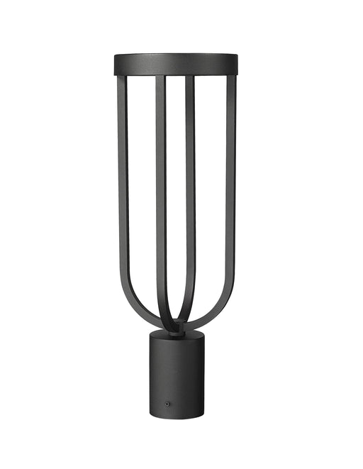 Outdoor Post Mount Fixture Z-Lite 5005PHM-BK-LED Sand Black Leland 1 Light Outdoor Post Mount Fixture Z-Lite