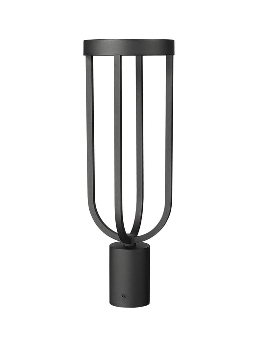 Outdoor Post Mount Fixture Z-Lite 5005PHM-BK-LED Sand Black Leland 1 Light Outdoor Post Mount Fixture Z-Lite