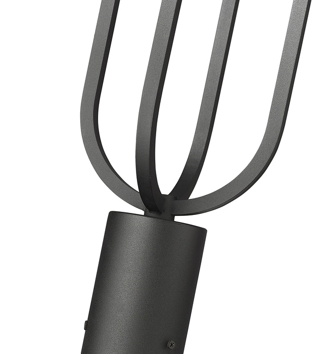 Outdoor Post Mount Fixture Z-Lite 5005PHM-BK-LED Sand Black Leland 1 Light Outdoor Post Mount Fixture Z-Lite