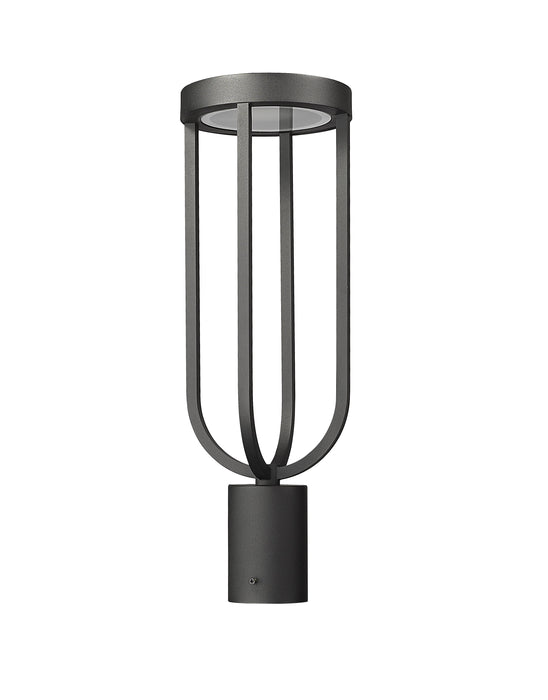 Outdoor Post Mount Fixture Z-Lite 5005PHM-BK-LED Sand Black Leland 1 Light Outdoor Post Mount Fixture Z-Lite