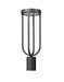Outdoor Post Mount Fixture Z-Lite 5005PHM-BK-LED Sand Black Leland 1 Light Outdoor Post Mount Fixture Z-Lite