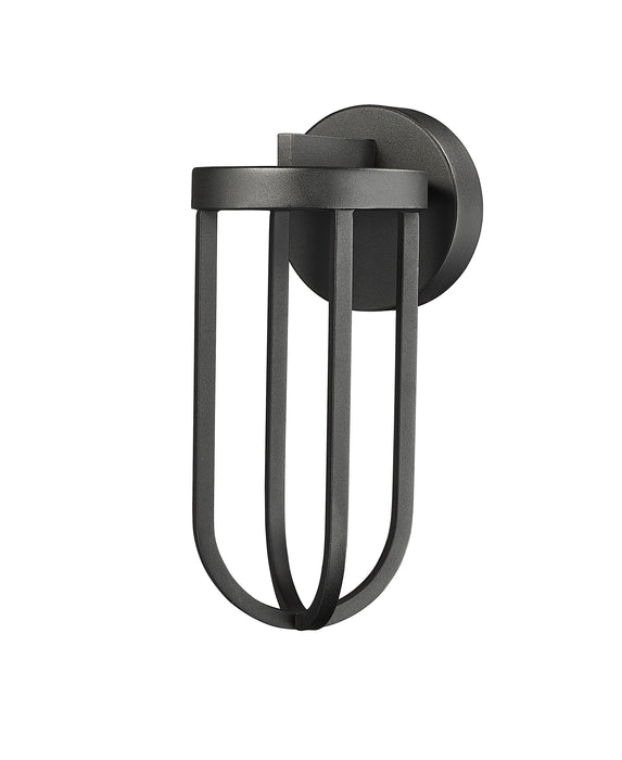 Outdoor Wall Light Z-Lite 5005S-BK-LED Sand Black Leland 1 Light Outdoor Wall Light Z-Lite