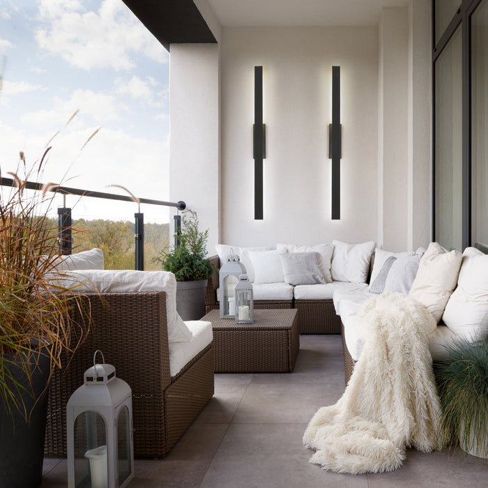 Outdoor Wall Light Z-Lite 5006-60BK-LED Sand Black Stylet 4 Light Outdoor Wall Light Z-Lite