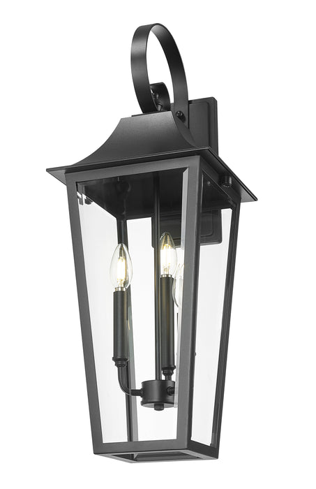 Outdoor Wall Light Z-Lite 5008B-BK Black Gannon 3 Light Outdoor Wall Light Z-Lite