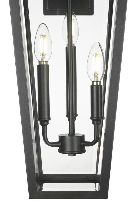 Outdoor Wall Light Z-Lite 5008B-BK Black Gannon 3 Light Outdoor Wall Light Z-Lite