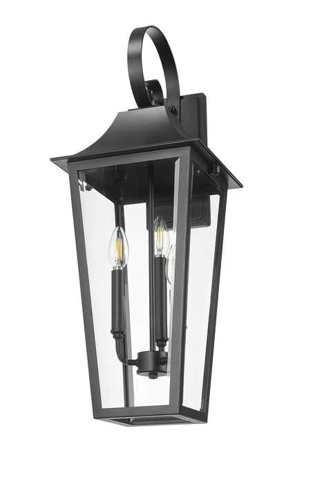 Outdoor Wall Light Z-Lite 5008B-BK Black Gannon 3 Light Outdoor Wall Light Z-Lite