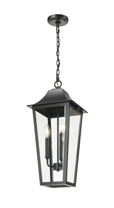 Outdoor Chain Mount Ceiling Fixture Z-Lite 5008CHB-BK Black Gannon 3 Light Outdoor Chain Mount Ceiling Fixture Z-Lite
