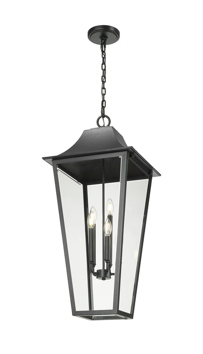 Outdoor Chain Mount Ceiling Fixture Z-Lite 5008CHXXL-BK Black Gannon 5 Light Outdoor Chain Mount Ceiling Fixture Z-Lite
