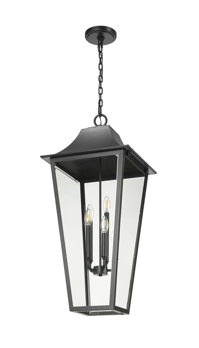 Outdoor Chain Mount Ceiling Fixture Z-Lite 5008CHXXL-BK Black Gannon 5 Light Outdoor Chain Mount Ceiling Fixture Z-Lite