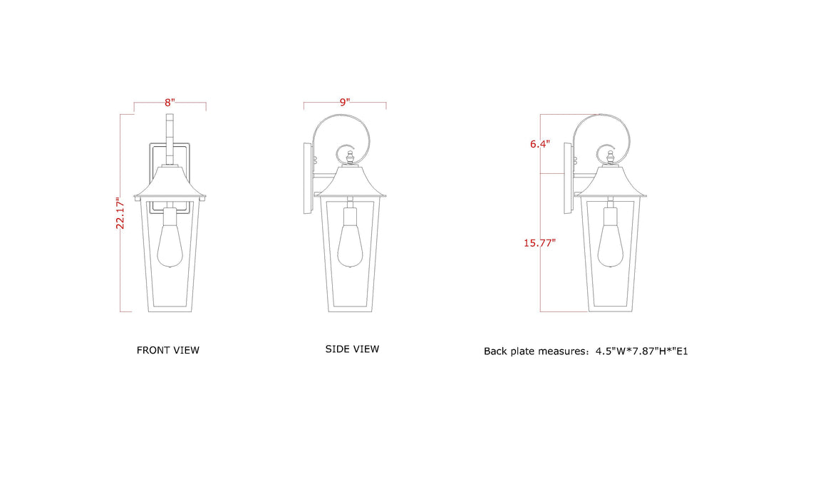 Outdoor Wall Light Z-Lite 5008M-BK Black Gannon 1 Light Outdoor Wall Light Z-Lite