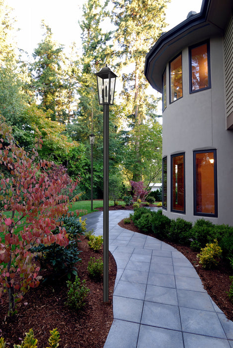 Outdoor Post Mounted Fixture Z-Lite 5008PHBR-5009P120-BK Black Gannon 3 Light Outdoor Post Mount Fixture Z-Lite