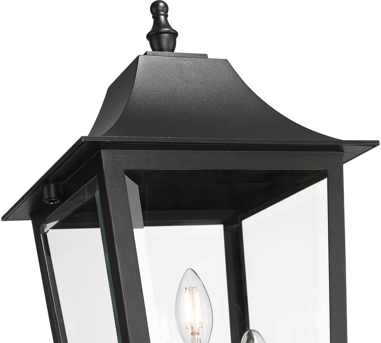 Outdoor Post Mounted Fixture Z-Lite 5008PHBR-5010P-BK Black Gannon 3 Light Outdoor Post Mounted Fixture Z-Lite