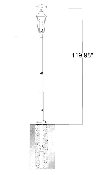Outdoor Post Mounted Fixture Z-Lite 5008PHBR-5010P-BK Black Gannon 3 Light Outdoor Post Mounted Fixture Z-Lite