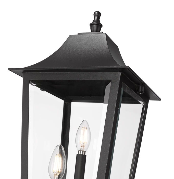 Outdoor Pier Mounted Fixture Z-Lite 5008PHBR-533PM-BK Black Gannon 3 Light Outdoor Pier Mounted Fixture Z-Lite