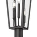 Outdoor Post Mounted Fixture Z-Lite 5008PHBR-567P-BK Black Gannon 3 Light Outdoor Post Mount Fixture Z-Lite