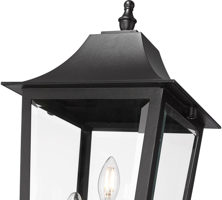 Outdoor Post Mount Fixture Z-Lite 5008PHBR-BK Black Gannon 3 Light Outdoor Post Mount Fixture Z-Lite