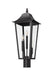 Outdoor Post Mount Fixture Z-Lite 5008PHBR-BK Black Gannon 3 Light Outdoor Post Mount Fixture Z-Lite