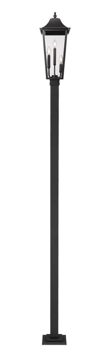 Outdoor Post Mounted Fixture Z-Lite 5008PHBS-536P-BK Black Gannon 3 Light Outdoor Post Mounted Fixture Z-Lite